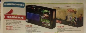 Zelda and Luigi's Mansion Dark Moon 3DS Bundles