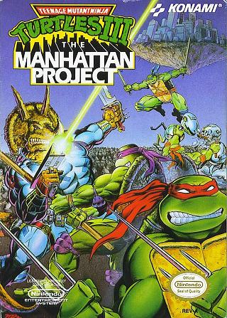 Teenage Mutant Ninja Turtles 3: The Manhatten Project NES Box