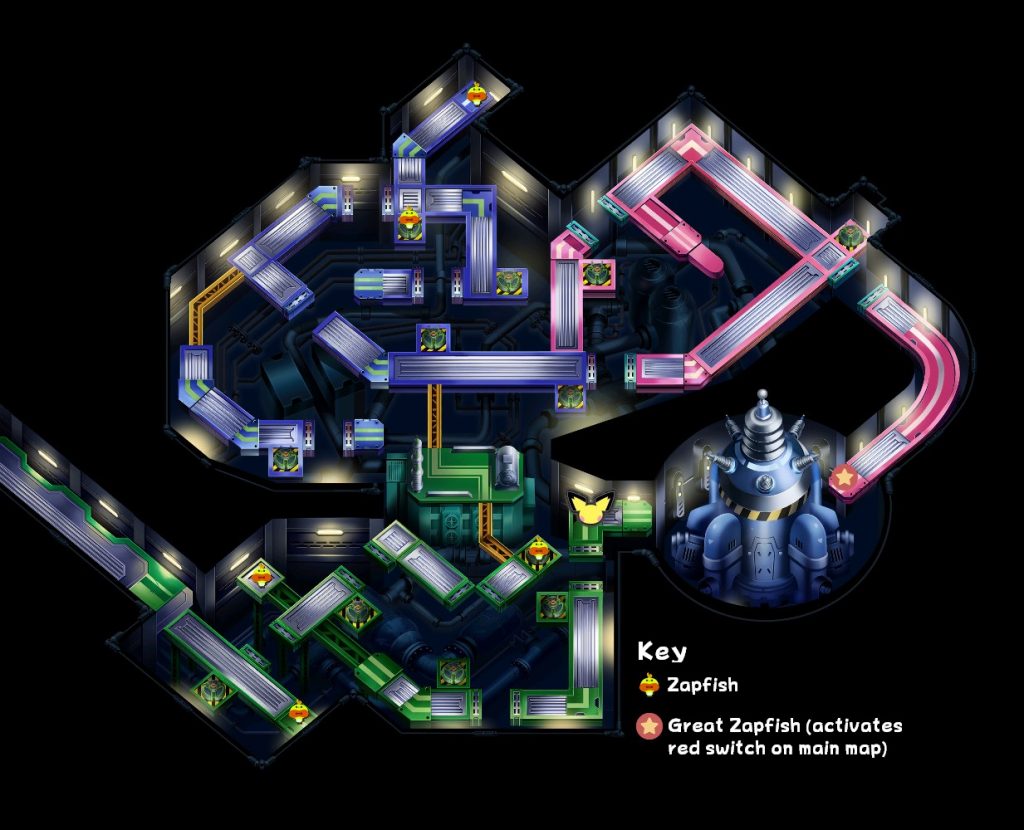 A map of the Power Plant in Smash Bros Ultimate