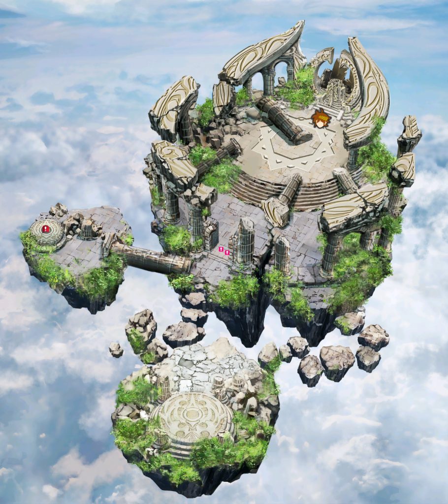 A map of the second area in the Sky Temple