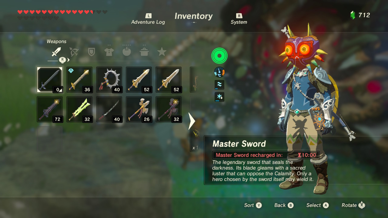 legend of zelda breath of the wild can you get master sword with temporary hearts