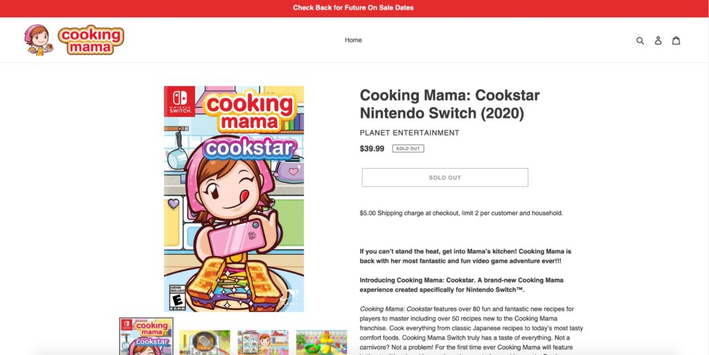 Cooking Mama Cookstar Shop