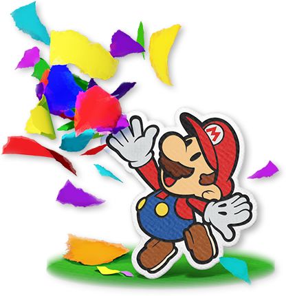 Mario throwing confetti