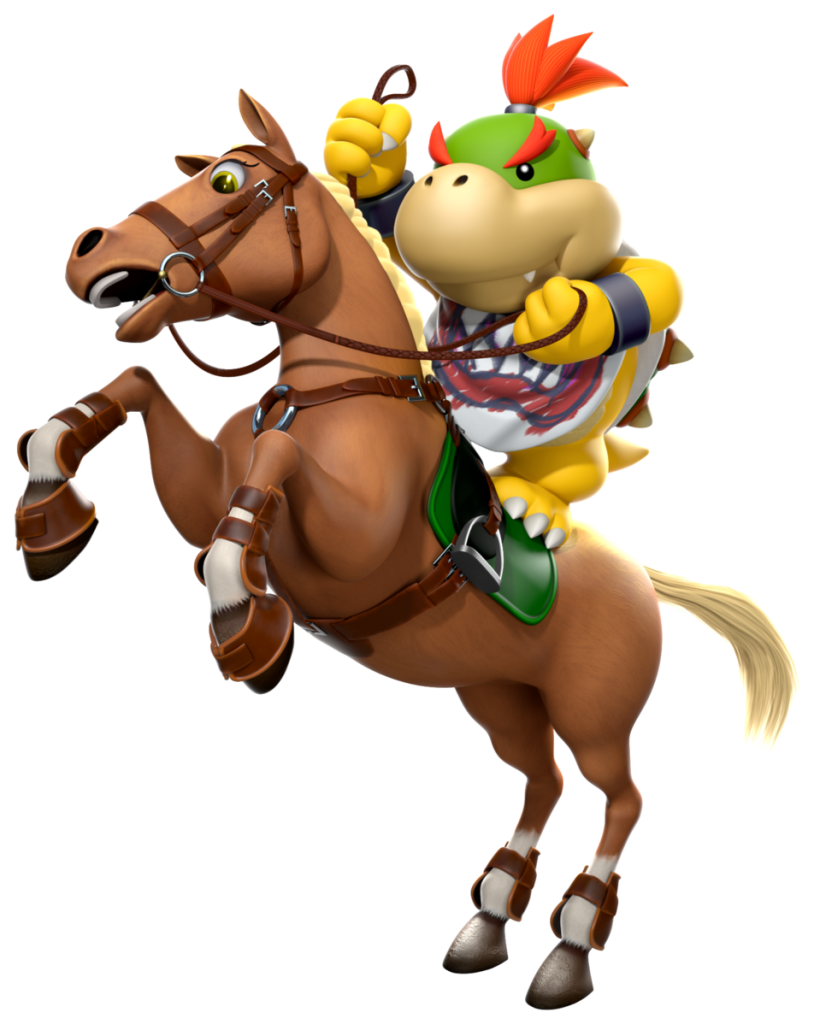 Bowser Jr riding a horse