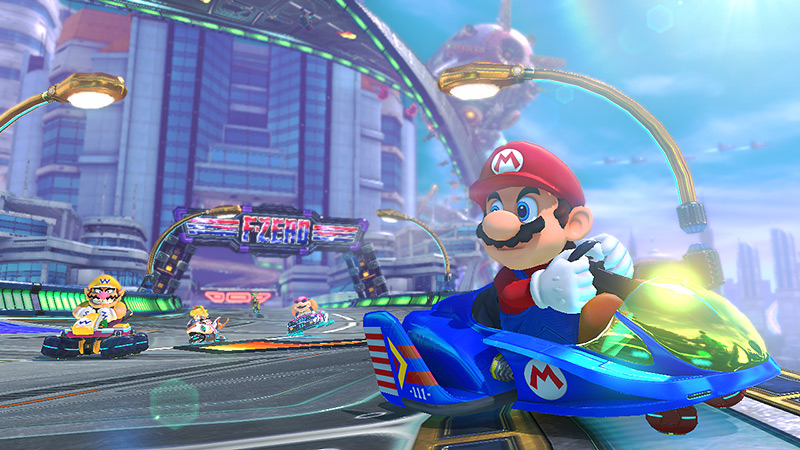 Mario racing in Mute City