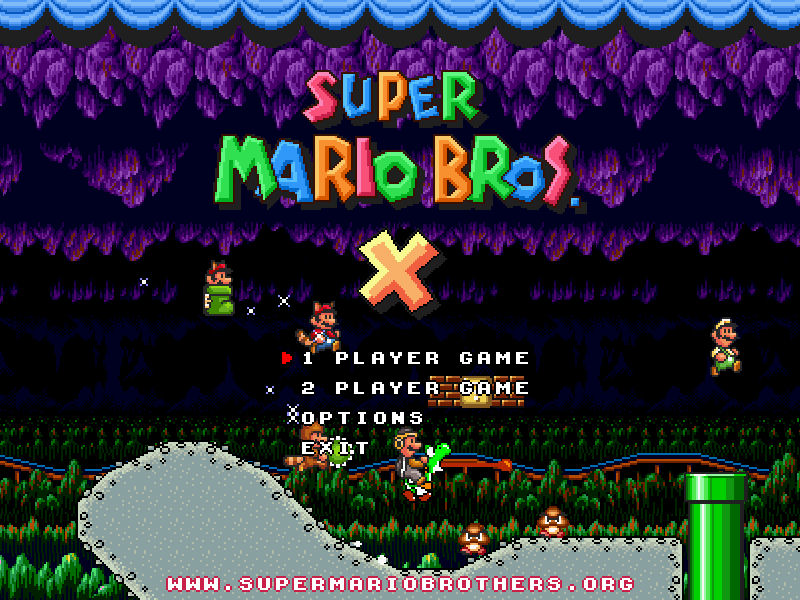 Super Mario Bros X Title Screen
