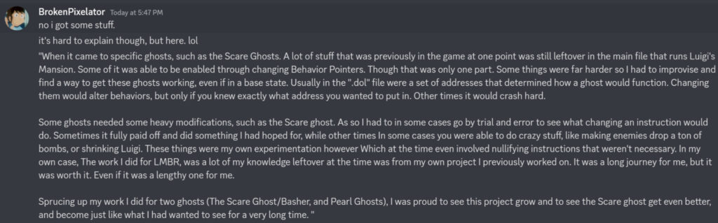 AbsoluteG explains modifying ghost behaviour in Luigi's Mansion