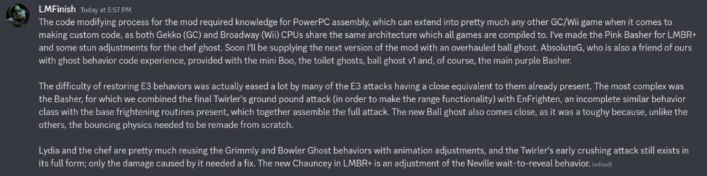 LMFiniish explains about modifying ghost behaviour in Luigi's Mansion