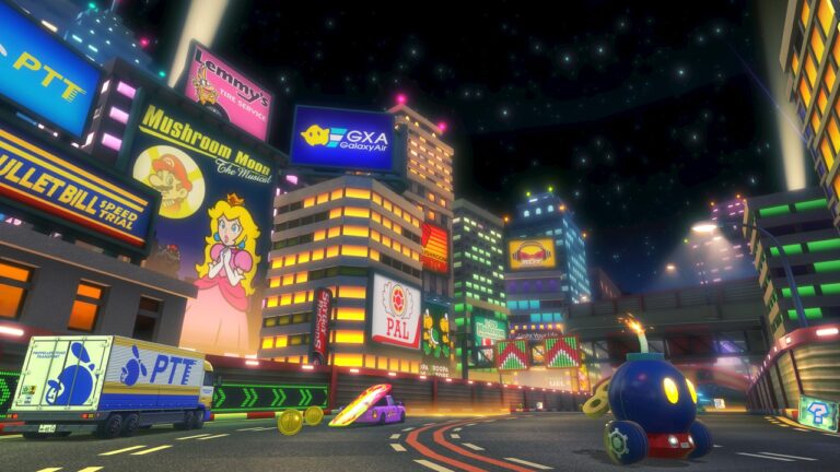 Mario Kart 8 Deluxe Moonview Highway Screenshot