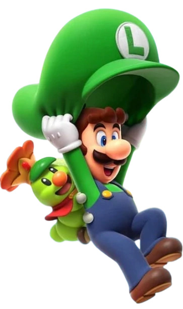 Luigi and caterpillar in Super Mario Bros Wonder