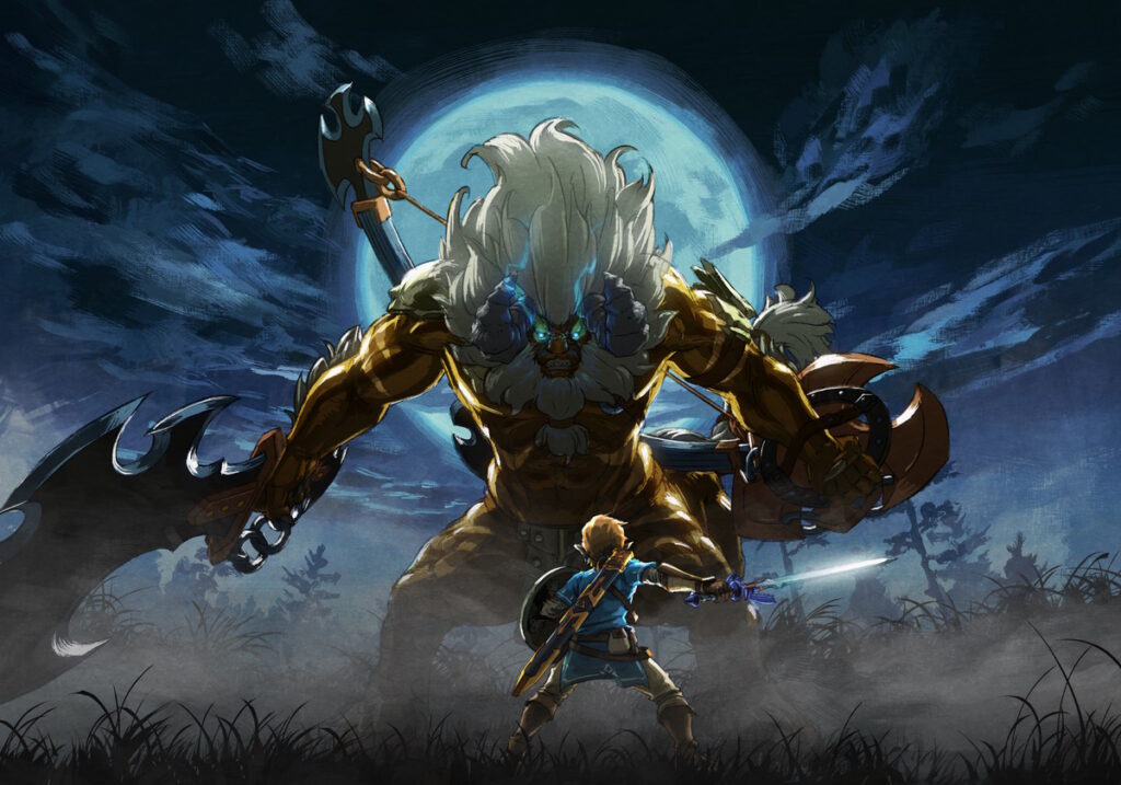 The Master Trials Artwork with Link facing off against a Gold Lynel