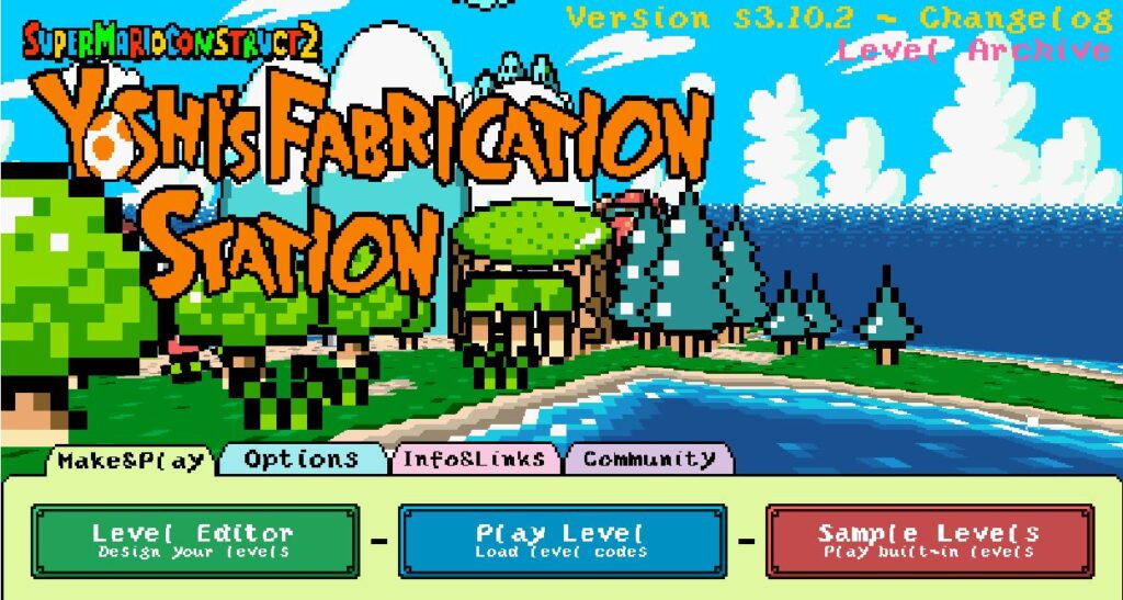Yoshi's Fabrication Station Title Screen