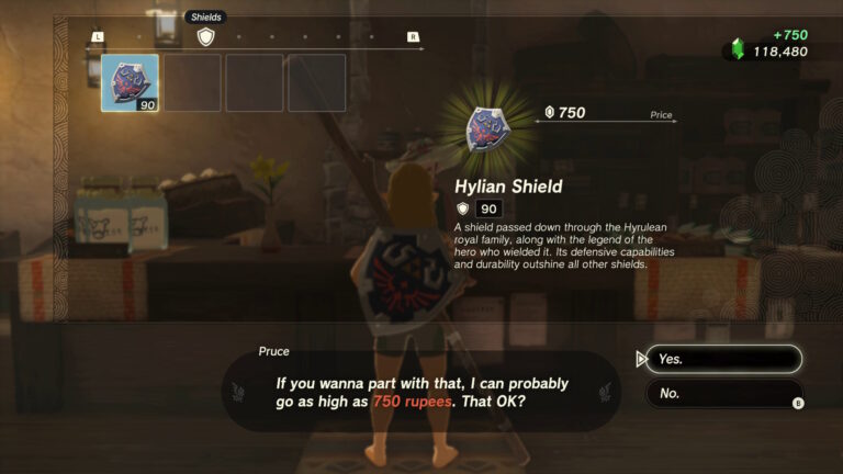 Selling the Hylian Shield