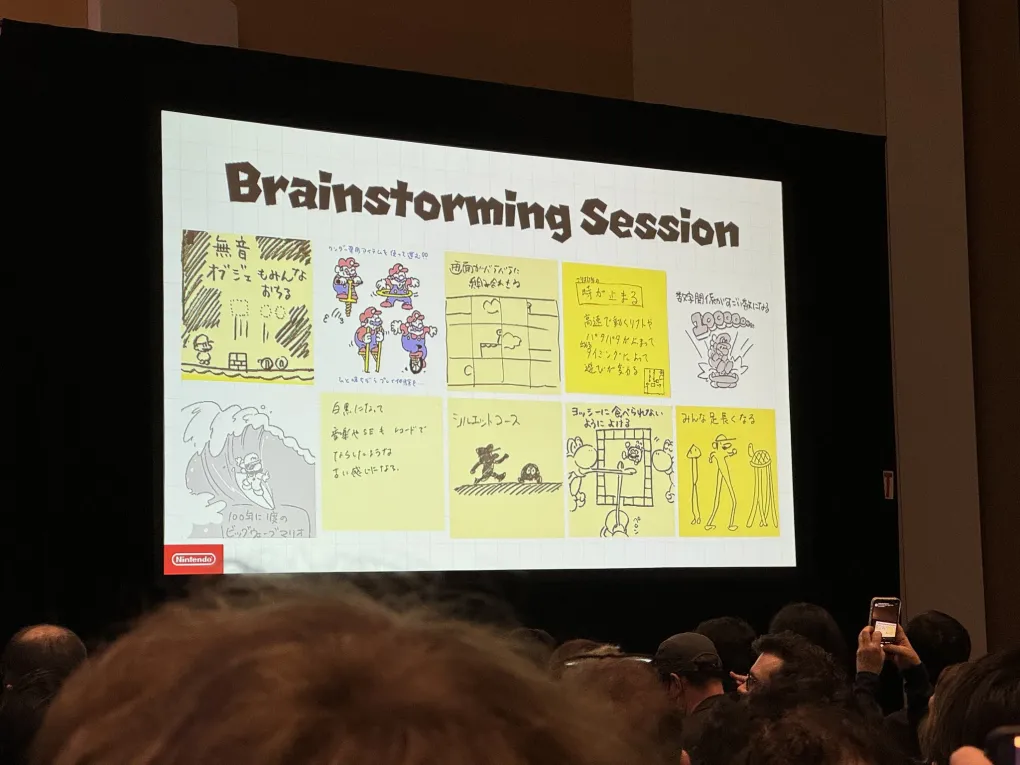 Mario Wonder Brainstorming Session Slide (GDC)
