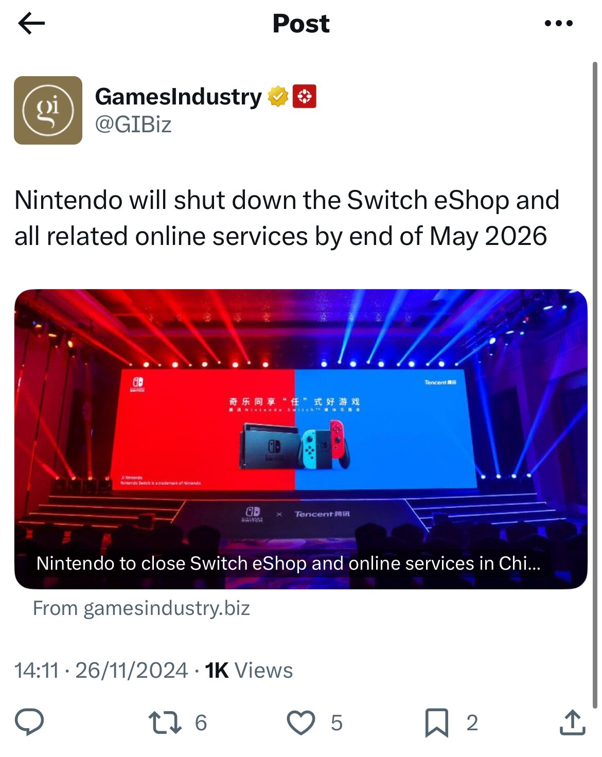 Misleading Switch News Post