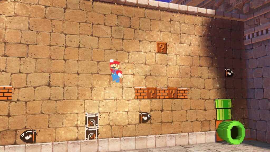 Mario In A Sand Kingdom 8-Bit Pipe