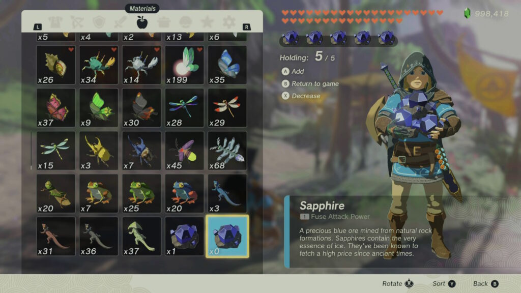 Hold Items From Second Slot