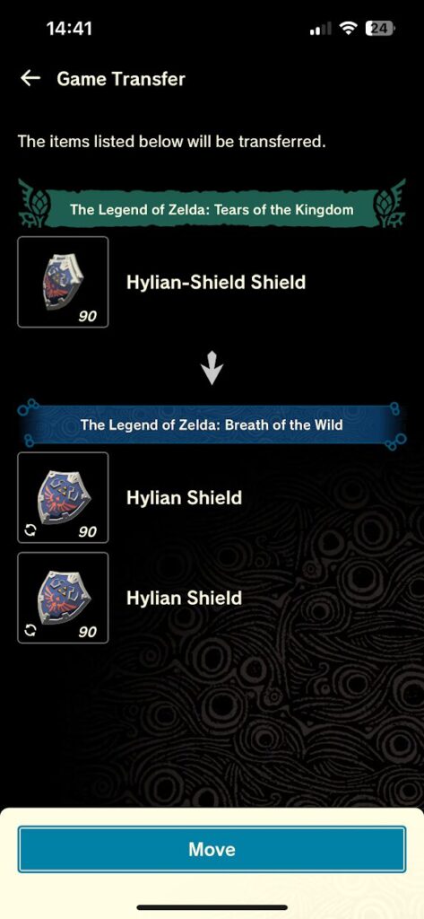 Item Sharing a Hylian Shield