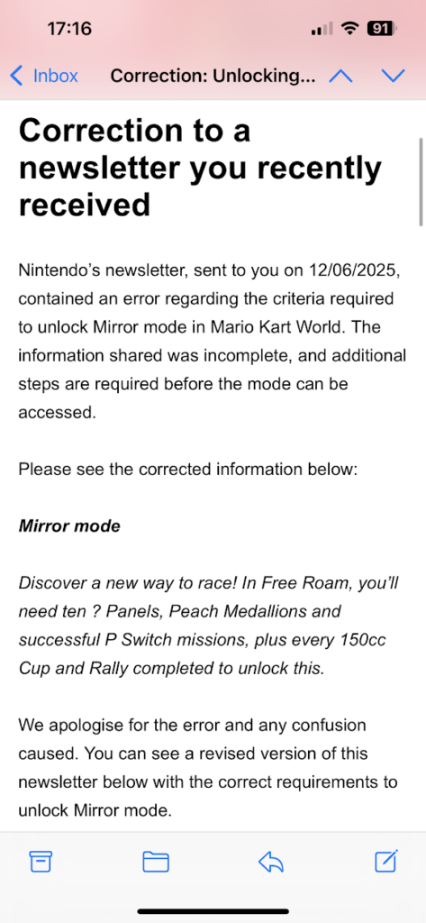 Mirror Mode Correction