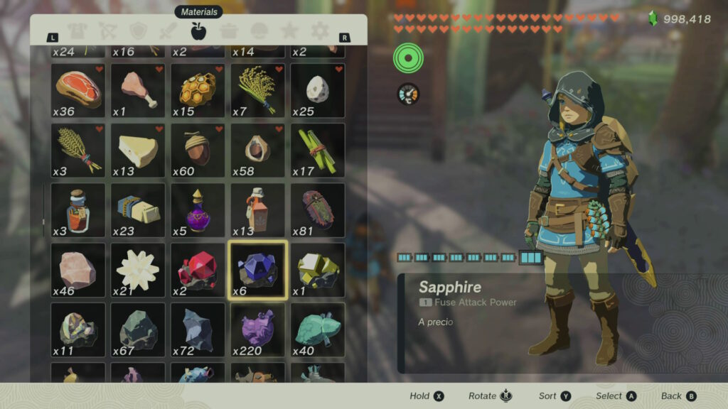 Link has 6 Sapphires