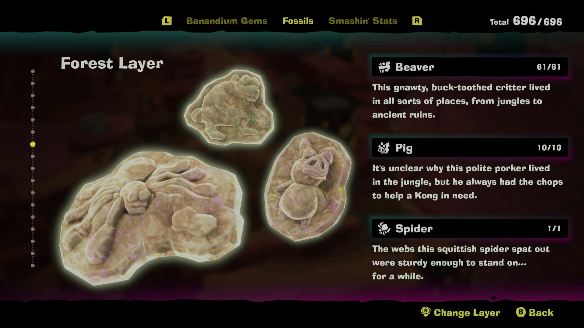 Donkey Kong Bananza Fossils