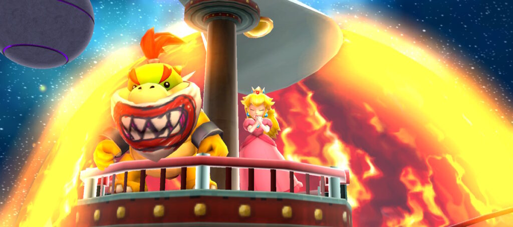 Bowser Jr and Peach in Super Mario Galaxy