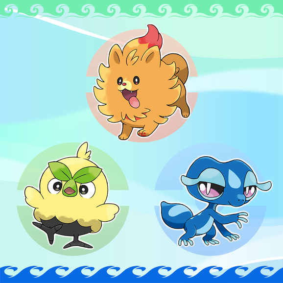 Pokémon Winds & Waves Starters