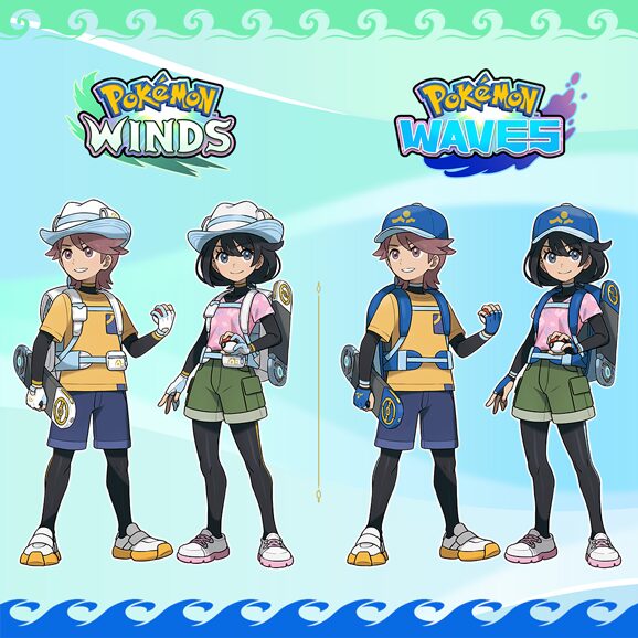 The trainer designs from Pokémon Winds & Waves