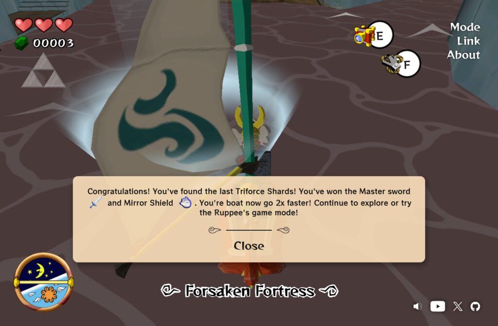 Getting the Master Sword in Wind Waker JS