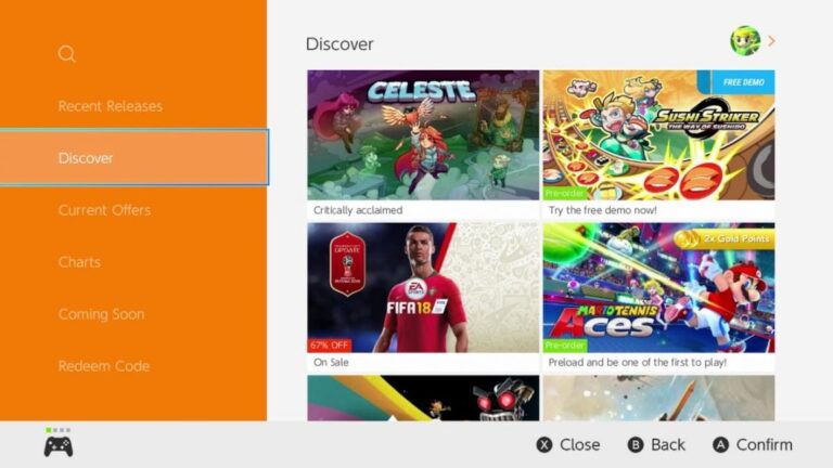 Original Nintendo Switch eShop