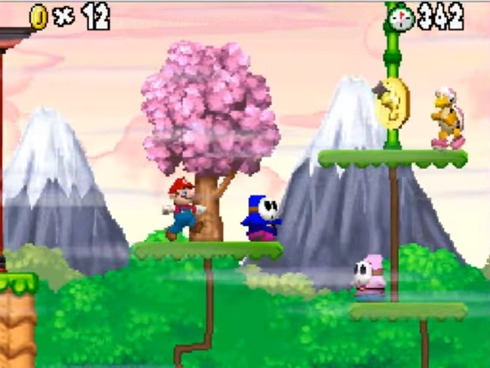 Scrapped 1-1 Level from Sakura Super Mario Bros DS