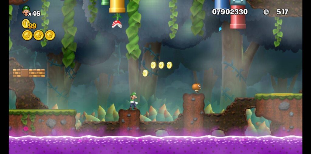 Sakura Super Luigi Wii Jungle Level