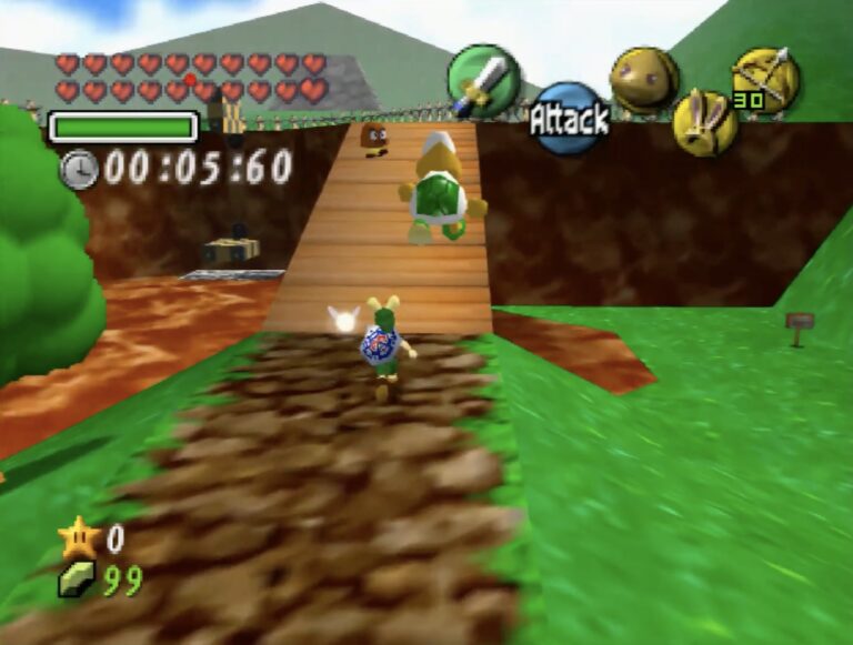 Link races Koopa the Quick in The Legend of Zelda: Majora's Mask