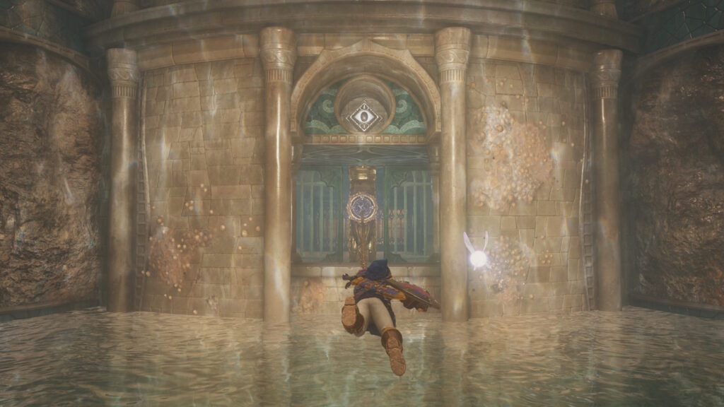 Link Uses Hookshot WaterTemple