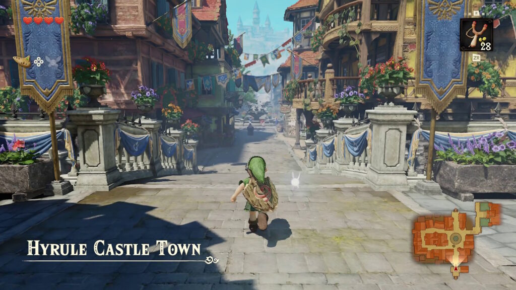 Entering Hyrule Castle Town with new text label at left