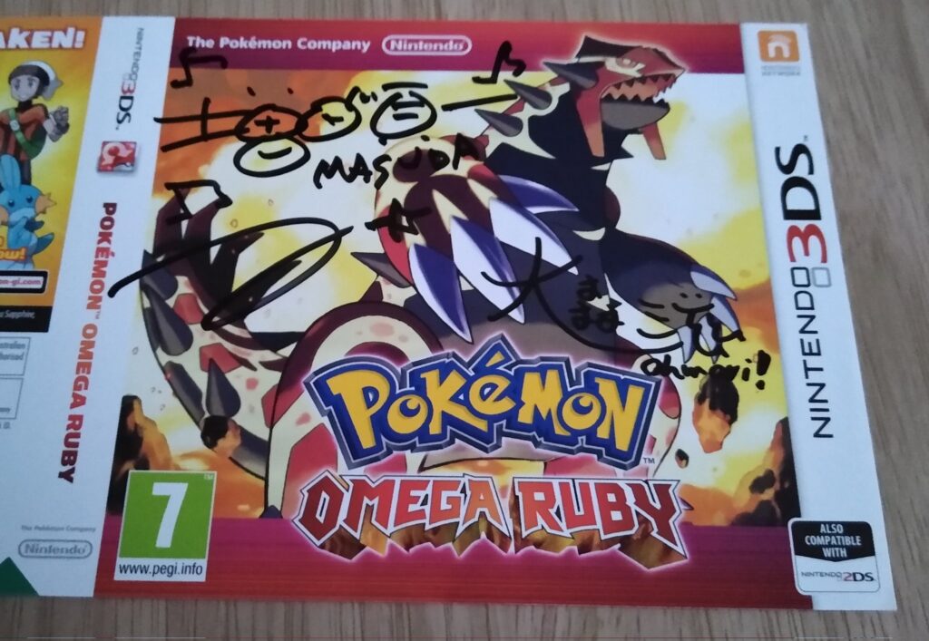 Pokemon Omega Ruby Signed by Junichi Masuda