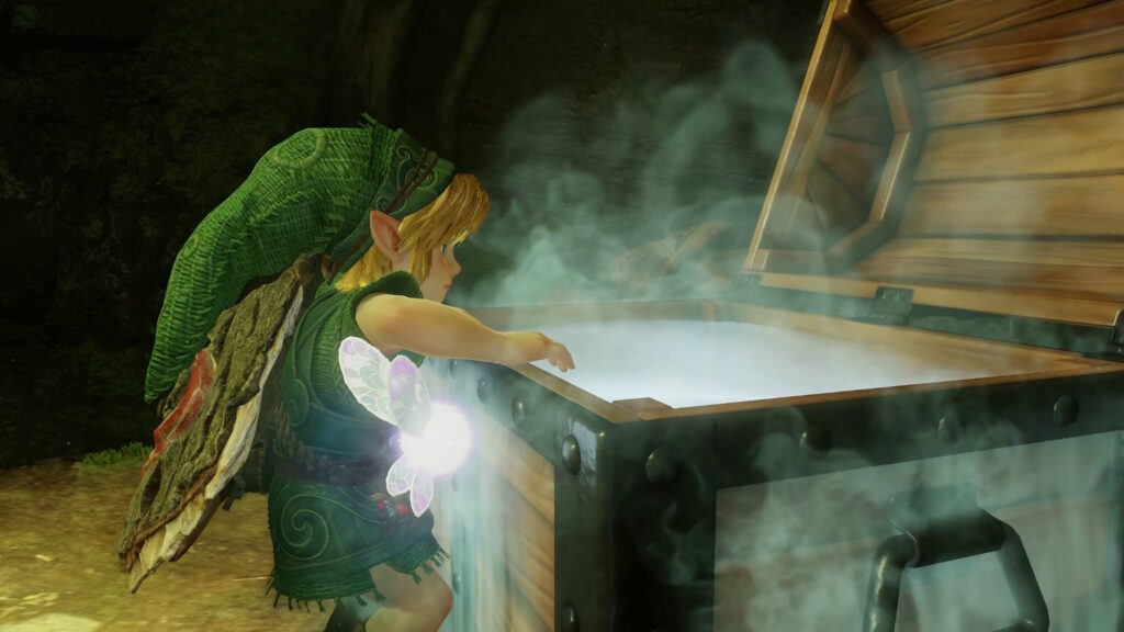 Dry Ice appearing as Link opens a treasure chest