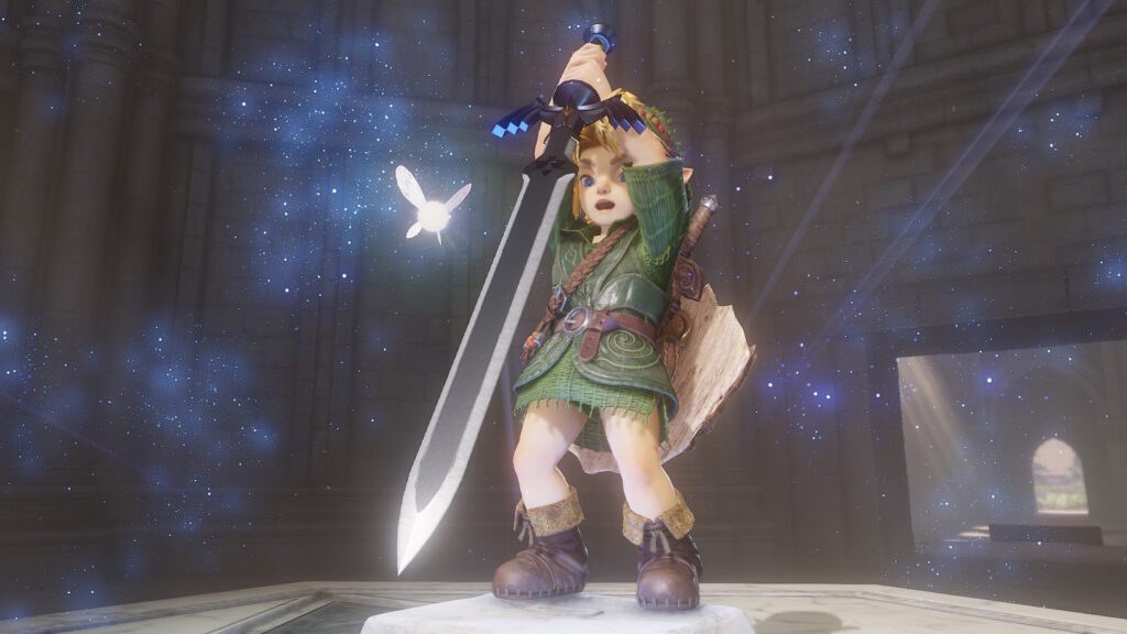 Young Link Pulls Master Sword