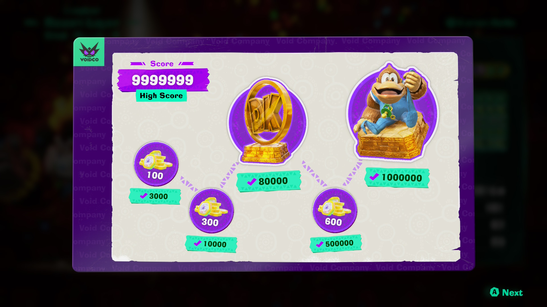 Bobbing for Baubles Maxed Out Scorecard