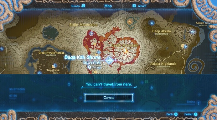 Link can't teleport away from a Divine Beast Dungeon