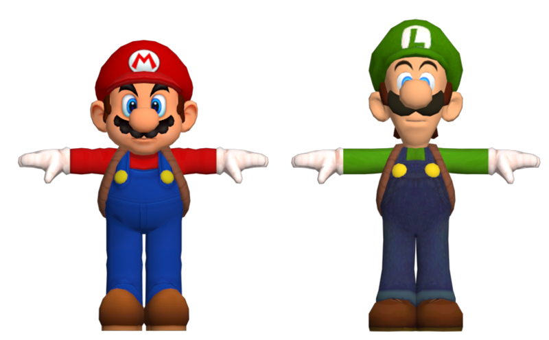 Unused Mario player model from Luigi's Mansion