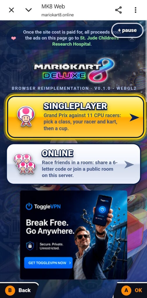 Mario Kart 8 Web Version Home Page