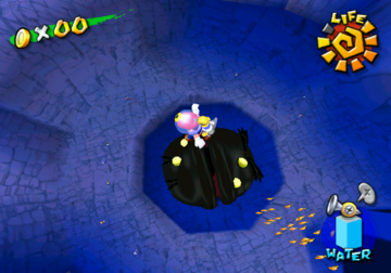 An early pic of the Eely Mouth battle from Super Mario Sunshine