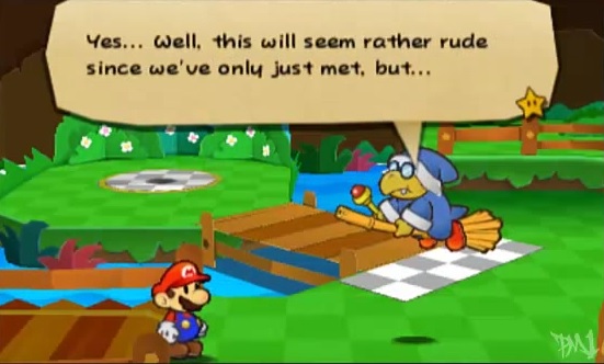 Kamek and Paper Mario only just met